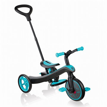 グロッバー エクスプローラー トライク 4in1 ティール GLOBBER 【三輪車 3輪車 キックバイク ベビーカー 押手棒 押し手 舵取り かじ取り サンシェード】【ラッピング不可商品】【送料無料 沖縄・一部地域を除く】